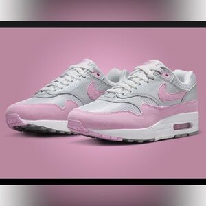 NIB Nike Air Max 1 87 Metallic Platinum Silver Pink Rise White Gray 6 HF5387 001